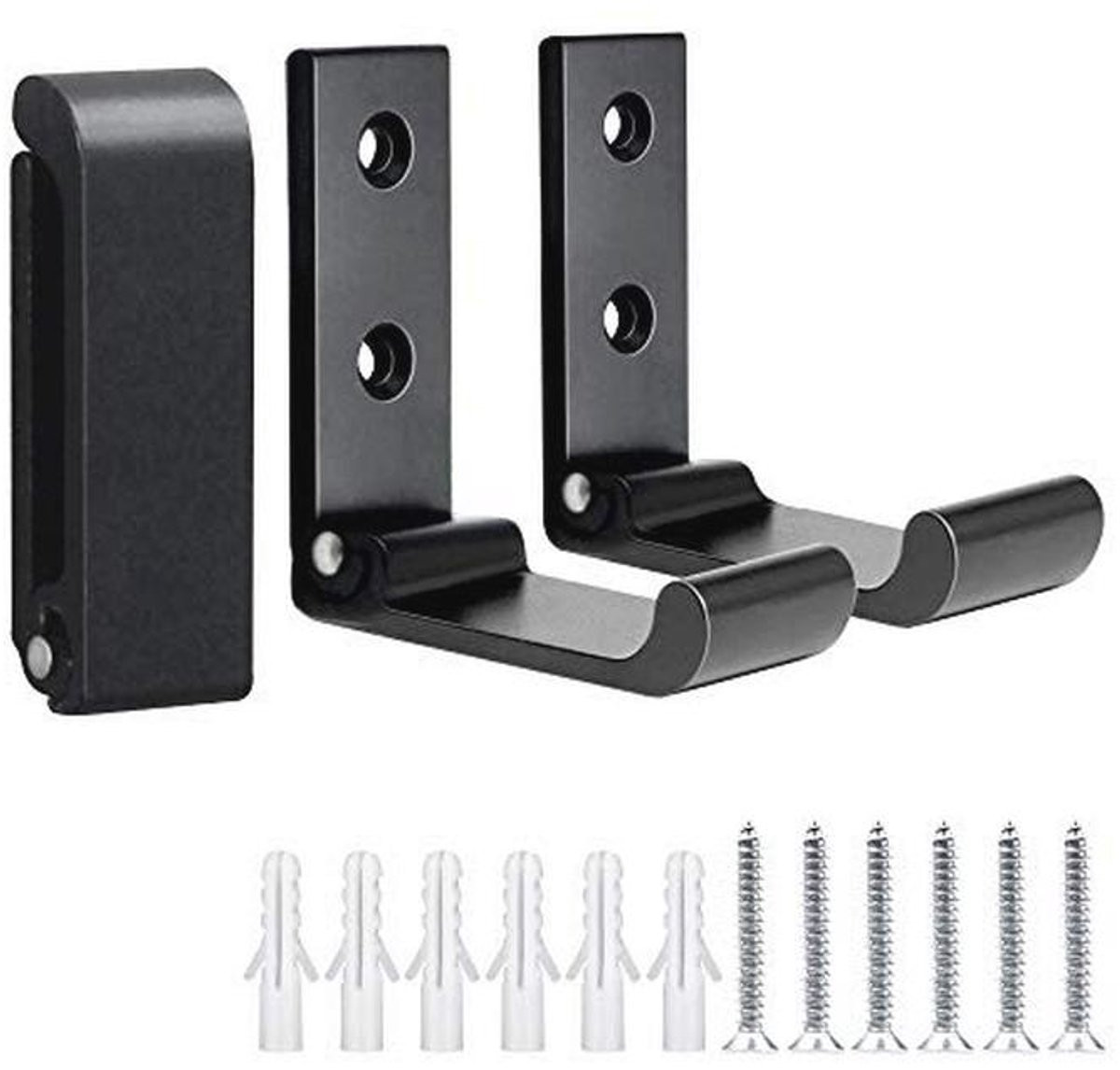 Set van 3 aluminium opvouwbare wandhaakjes voor thuis