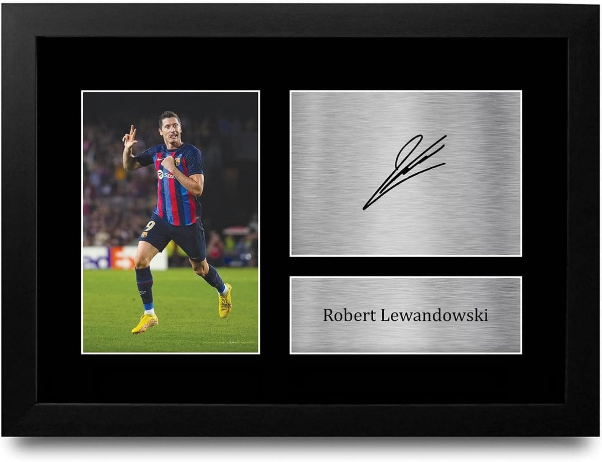 Ingelijste Voetbal Ster Foto A4 Wanddecoratie voor Fans