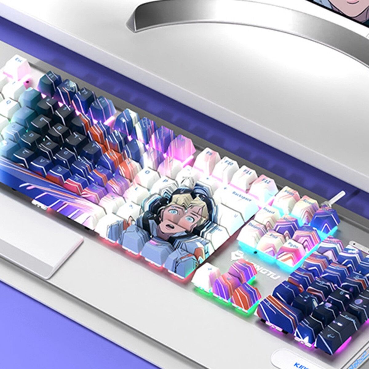 INF Mechanische Tastatur Anime-Tastenkappen – Frontbedruckte Charaktere – Ai Si Ji Thema – Nur Tastenkappen, Komplettset