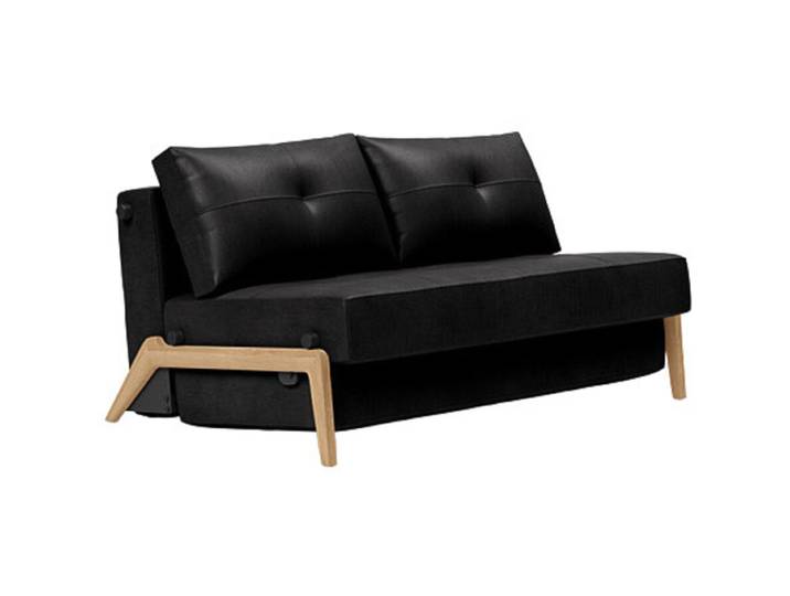Bettsofa Kube schwarz Aus 80 Prozent Polyester / 17.5 Prozent Leder / 2.5 Prozent Polyurethane B 148 T 98 cm - Material: Aus 80 % Polyester / 17.5 %