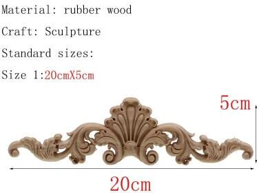 Uplift Picks Natural Floral Wood Carved Applique Decorative Trim For Furniture And Wall Decor 04