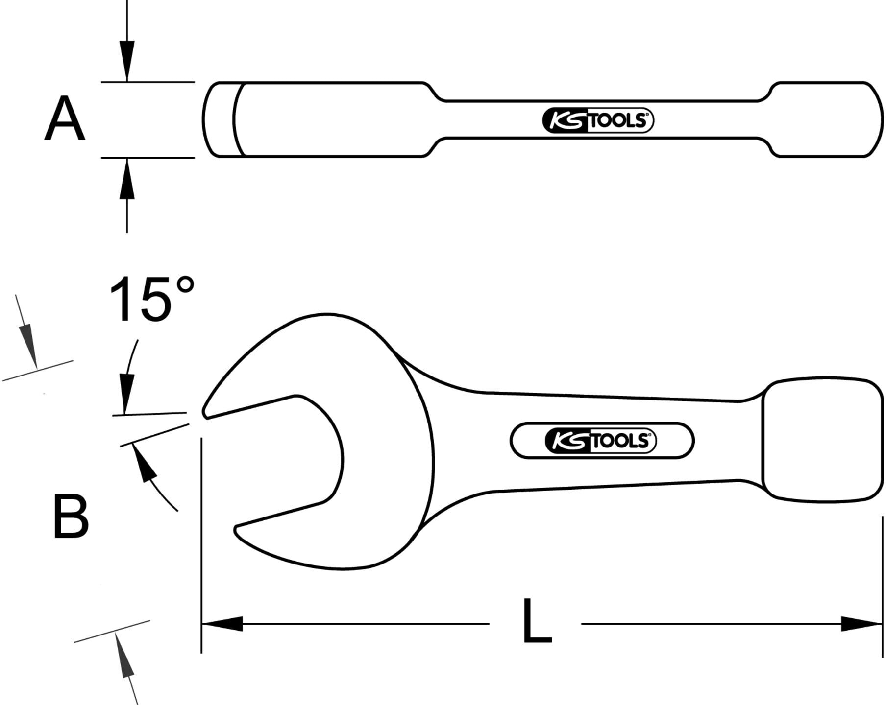 KS Tools Schlag-Maulschlüssel, 85mm (517.0185)