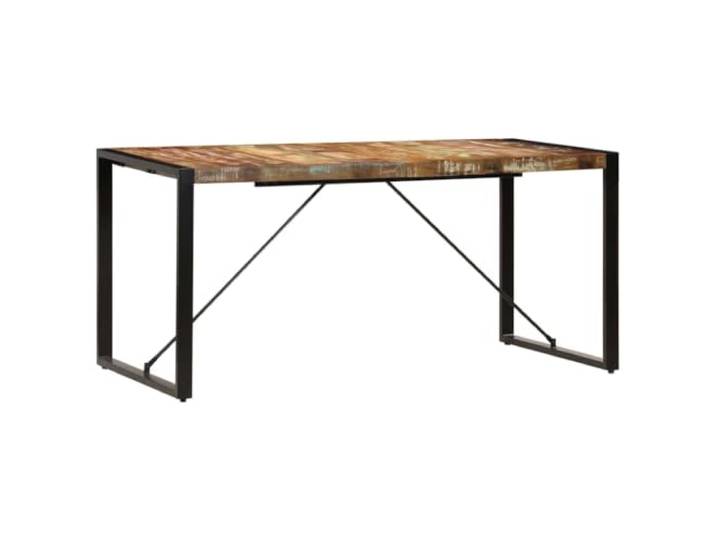 HBBMGYD Esstisch, 160 x 80 x 75 cm, massives Hartholz Massives Altholz, Beine aus pulverbeschichtetem Stahl, einfache Montage, rustikaler Stil, Unikat
