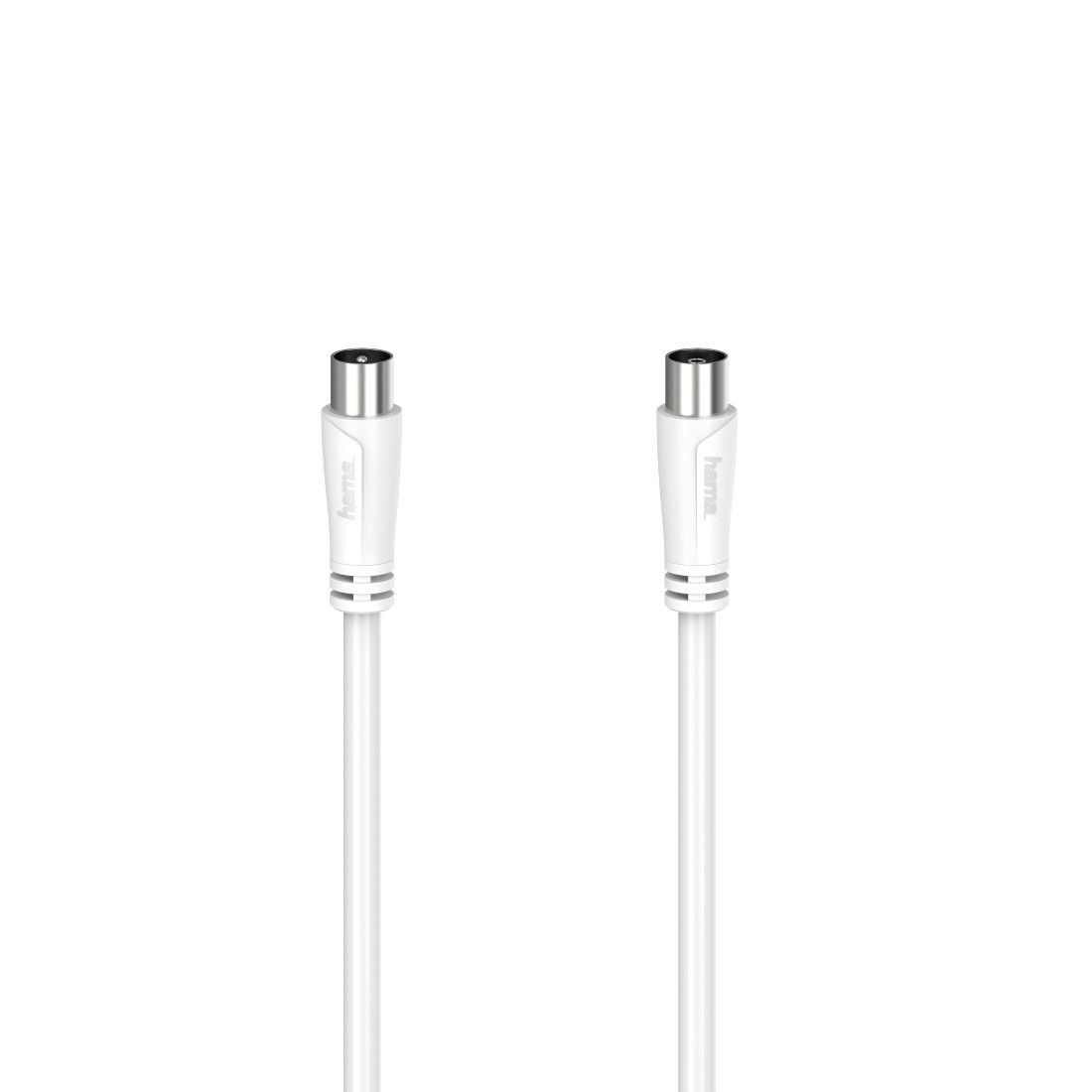 Hama Stecker Koax auf Koax Buchse 5 m 205047 Antennen-Kabel (Weiß) 00205047