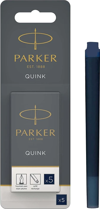 PARKER Tintenstift, wasserfeste Tinte, blauschwarz - 5er-Pack, 5 Stück