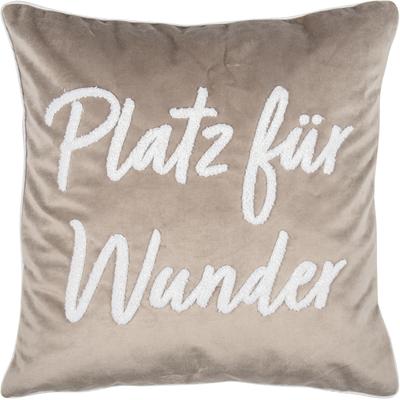 Dekokissen PAD "LETTERS, Kissenhülle, Made in Europa", beige (taupe, bestickt), B:45cm L:45cm, Polyester, Dekokissen_Sitzkissen_Kissenhüllen, mit Schriftzug, verschiedene Größen, voller Energie und Individualität