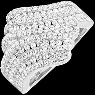 Edenly Cascade Ring â€“ 9-karÃ¤tiges WeiÃŸgold und synthetische Diamanten