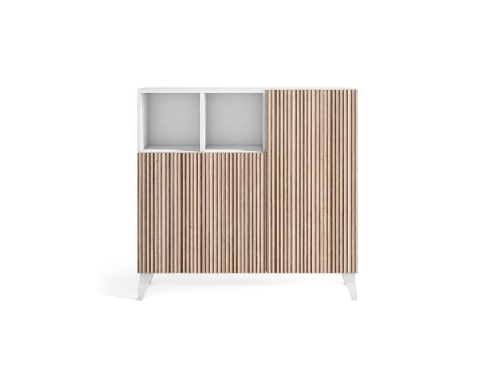 Meuble à chaussures mélamine blanc portes imprimées 87x90x27