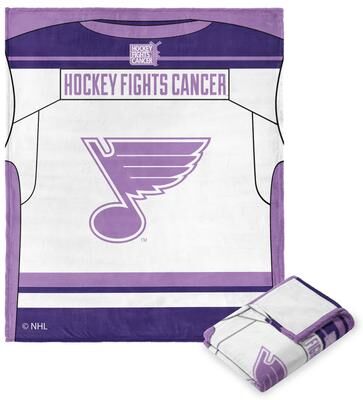 Northwest NHL Hockey Fights Cancer Jersey Blues Silk Touch Throw
