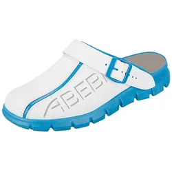 Abeba, Sicherheitsschuhe, Clog Berufsschuhe Dynamic OB mit Aufdruck weiss/blau 44 (OB, 44)