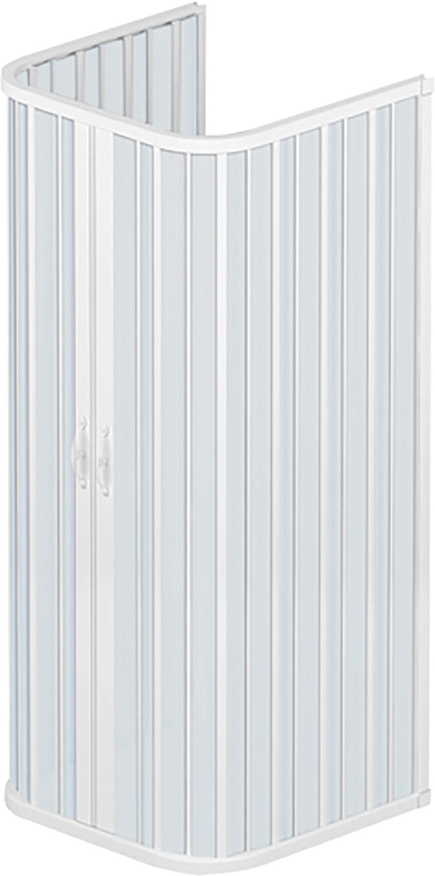 Tecnomat BOX DOCCIA SATURNIA SOFFIETTO 3 LATI 70- 80 H185cm APERTURA CENTRALE IN PVC PROFILO BIANCO