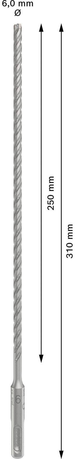 Bosch PRO SDS-plus-5X klopboormachinebit, 6 x 250 x 310 mm