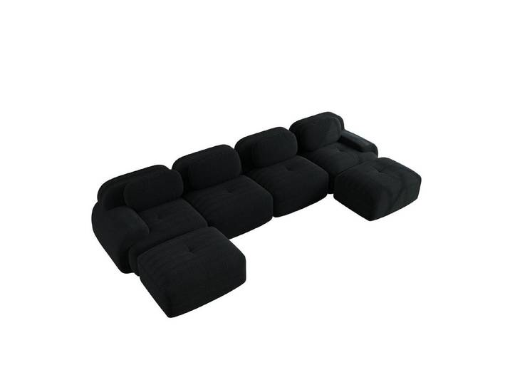 EXTSUD Ecksofa Modulares U-Sofa aus Cordsamt, ergonomisch & haustierfreundlich, haustierfreundlich und ergonomisch, 32D hochelastische Polsterung, extra-breite Armlehnen