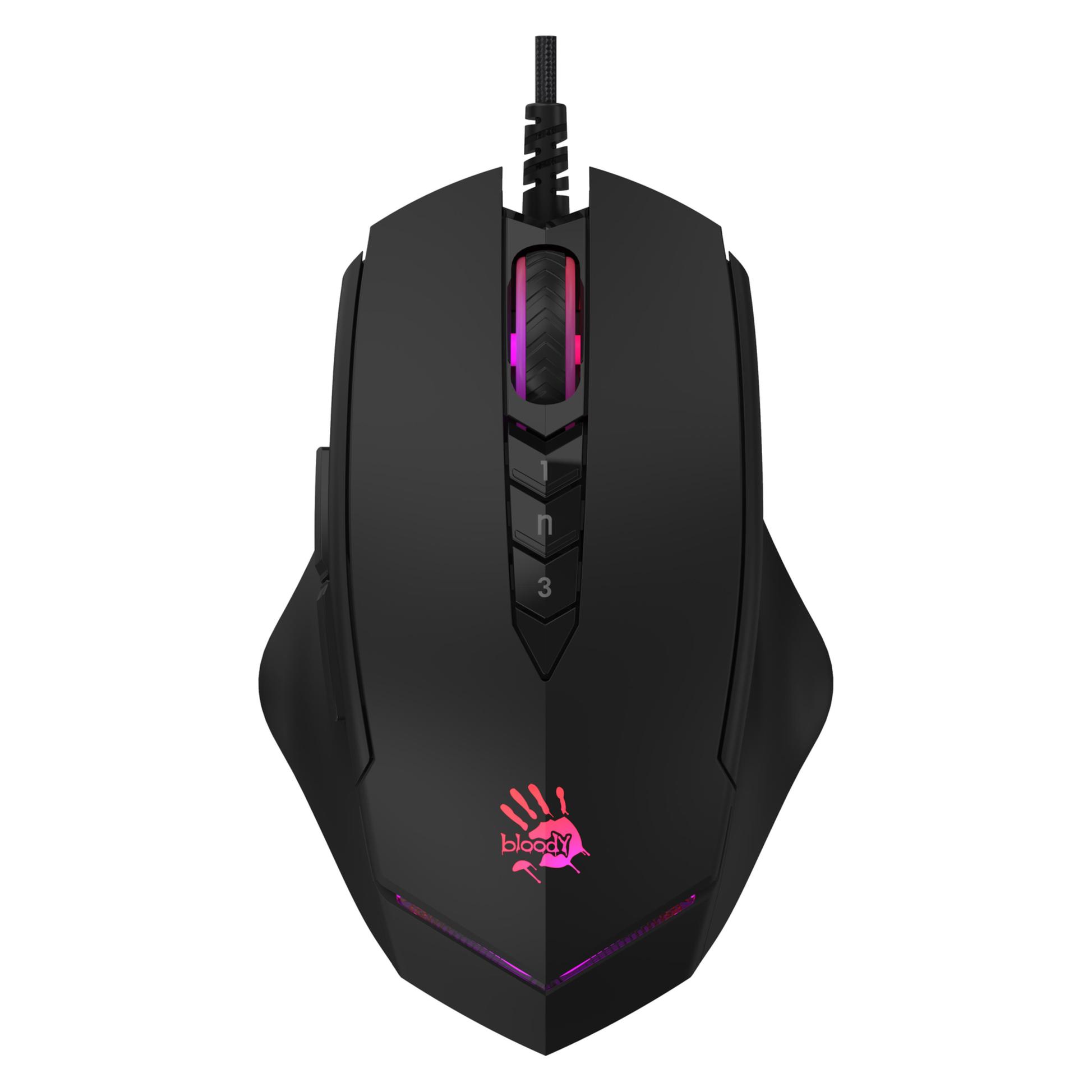 A4Tech BLOODY V8M Max schwarz / Gaming-Maus / 12000DPI / RGB / USB-A / 8 Tasten / 1,8m Kabel (Kabelgebunden) (V8M MAX)