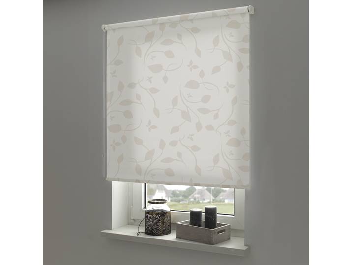 Seitenzugrollo LIEDECO Seitenzugrollo Design Ranke , weiß, taupe, B:62cm H:180cm, Rollos, Seitenzugrollo, Lichtdurchlässig mit Sichschutz, flexibel montierbar