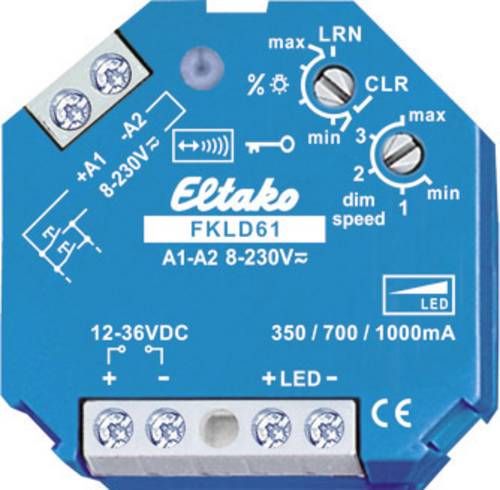 Eltako FKLD61 Funk Dimmaktor 1-Kanal Unterputz Schaltleistung (max.) 30W Reichweite max. (im Freifeld) 30m