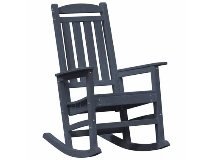 KTHLBRH Schaukelstuhl für den Garten, Marineblau, HDPE, 92 x 70 x 108 cm Hochdichtes Polyethylen, bequeme Armlehnen, elegante Rückenlehne, minimalistisches Design, Verwendung im Freien, Einzelsitz