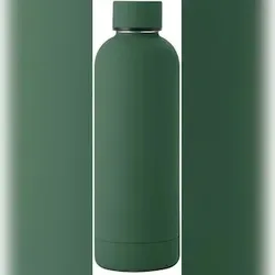 WOLFCUT Trinkflasche 0,5 L dunkelgrün|Thermoflasche | isoliert für Warm & Kaltgetränke | 24h kalt & 12h heiß | doppelwandig | Edelstahl lackiert