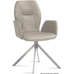 ARMLEHNSTUHL (6er-Set) Dottie 58x92x60 Edelstahl/Natur