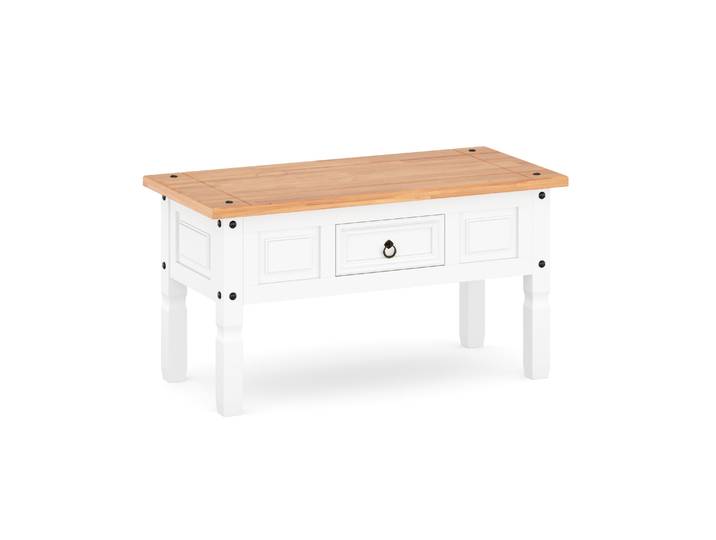 Beistelltisch MORELIA 95 x 55 x 50 cm weiss/natur