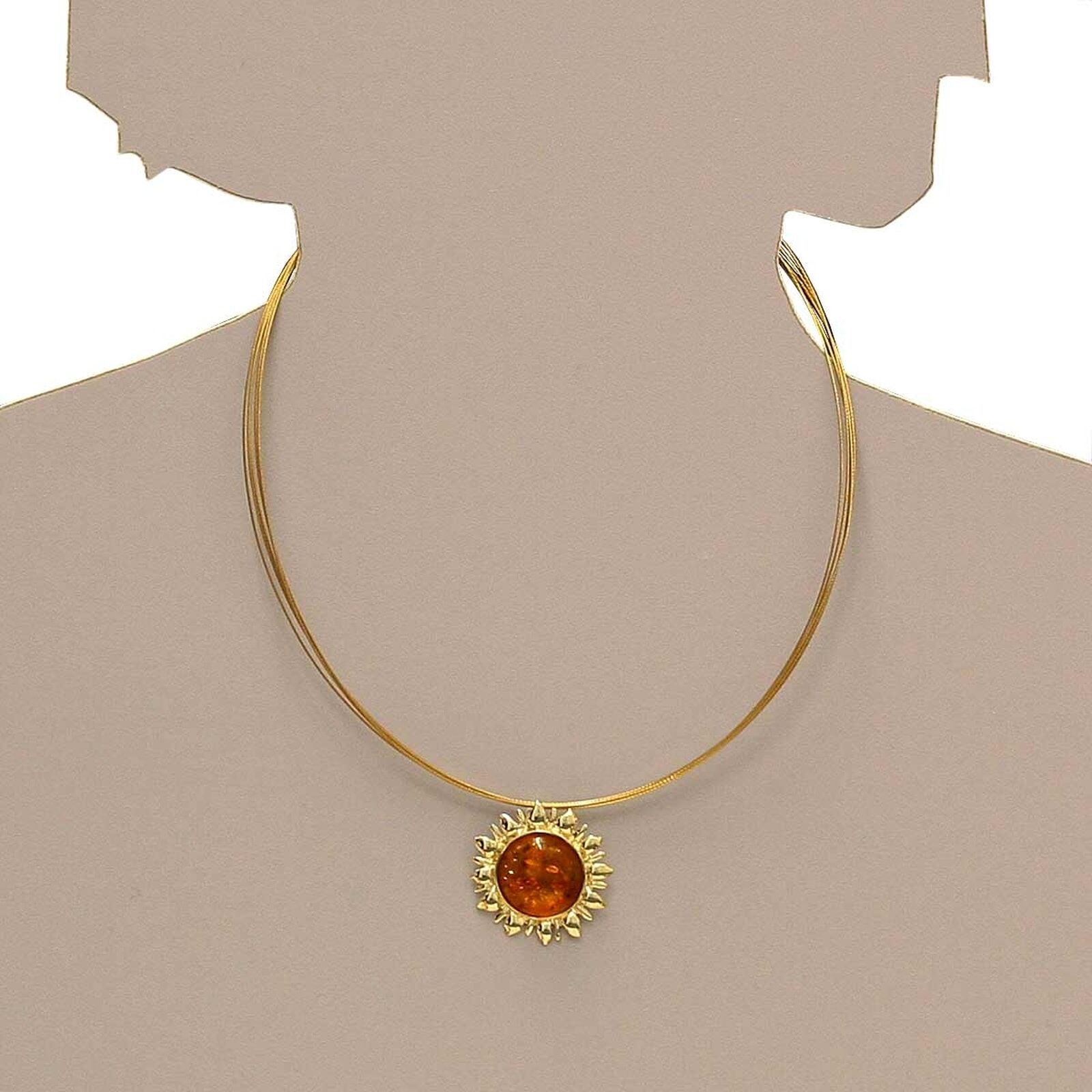 Collier OSTSEE-SCHMUCK "Ostsee-Schmuck Collier Sonne Collier Sonne" Gr. 42, gold (weiß, neutral), Halsketten, Damen, 42cm, Gelbgold 333, L: 42, Collier