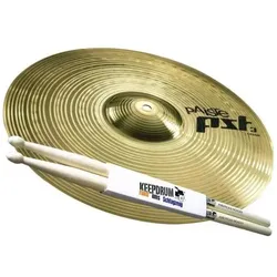 Paiste PST3 16 Crash Becken mit Drumsticks (16", Becken), Becken