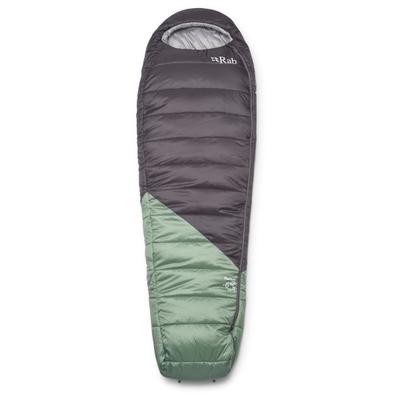 Rab - Women's Radeon -6C / 20F - Kunstfaserschlafsack Gr Long - Body Size: 185 cm Zip: Left Grün/ Graphene