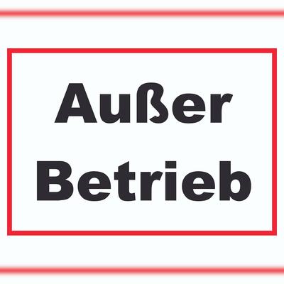 HB-Druck Außer Betrieb Schild A5 (148x210mm)
