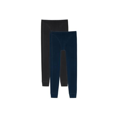 Lange Unterhose SCHIESSER "Lange Unterhose Hose lang "95/5" 2P 2er Pack", Herren, Gr. XL, 2 Stk., bunt (schwarz, blau), Unterhosen Lange Unterhose