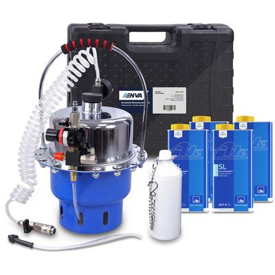 Enva Druckluft-Bremsenentlüfter - 17-tlg. + 4 L Bremsflüssigkeit DOT4 [Hersteller-Nr. 40792365]