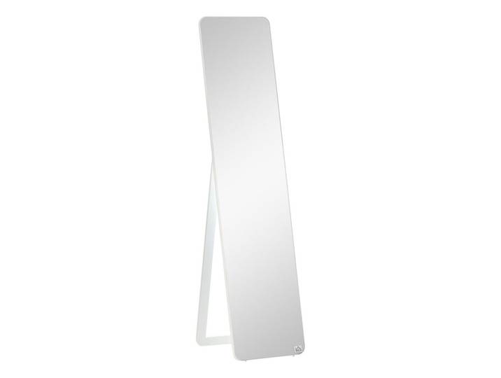 Homcom Standspiegel mit klappbaren Rahmen, stabil, Kiefernholz, Mdf, Weiß, Glas, 43x156x37 cm, Spiegel, Standspiegel