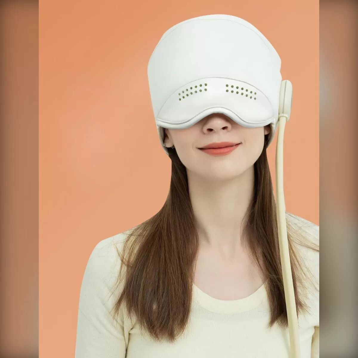 INF Wiederaufladbares Kopf- und Augenmassagegerät 2500mAh mit Airbag-Massage und konstanter Wärme (45°-50°) Blau
