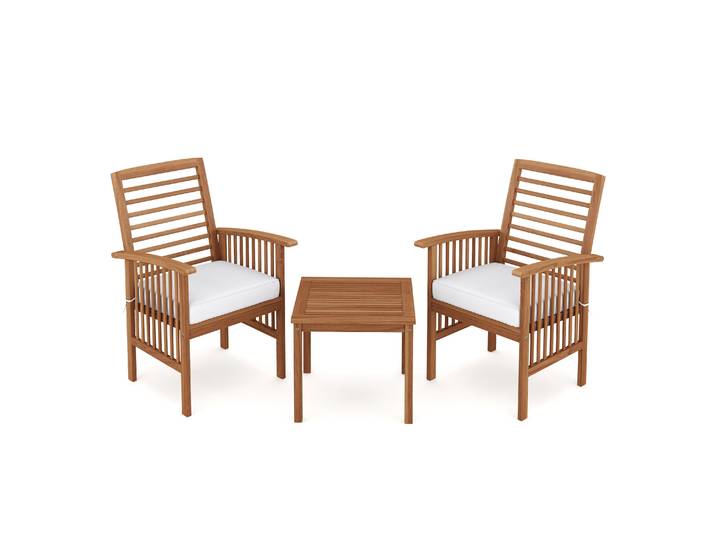 Gartenmöbel Set Holz CORDOBA 3-teilig