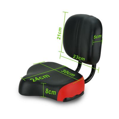 Fahrradsattel SACHSENRAD "Sattel mit verstellbarer Rückenlehne", schwarz (schwarz, rot), Fahrradsättel, B/H/L: 330mm x 250mm x 460mm, B:330mm H:250mm L:460mm