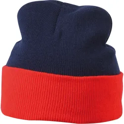 Myrtle Beach Unisex 2-farbige Strickmütze Mütze MB7550 navy/red one size