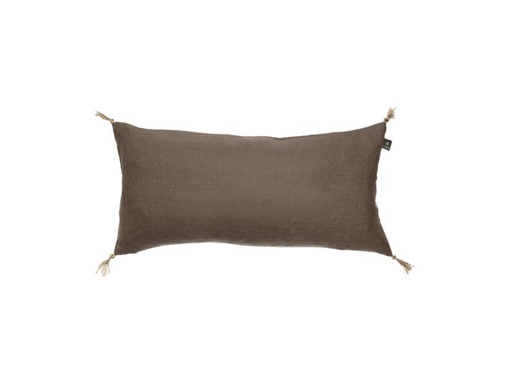 Himla Housse de coussin Sunshine à pompon 30x60 cm Coffee