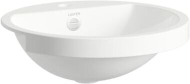 Laufen FORM Halbeinbauwaschtisch H516FM50001041 450x450x163 mm, mit Armaturenbank, mit einem Hahnloch, mittig, mit Überlauf, weiß