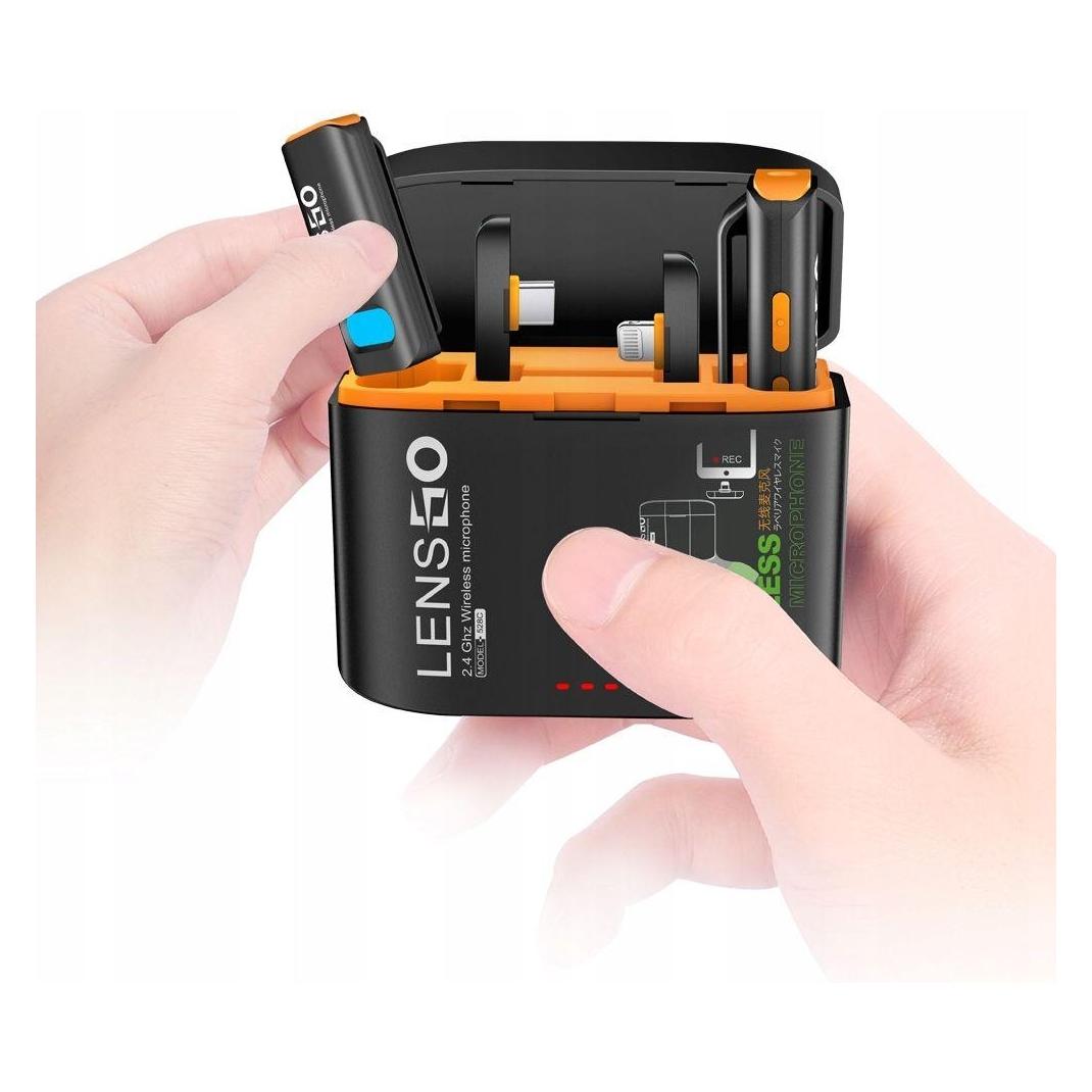 Lensgo 2x Mini Mikrofon Bezprzewodowy 50m 2w1 Usb-c + Iphone Lightning Android Ios / 528c (LENSGO)