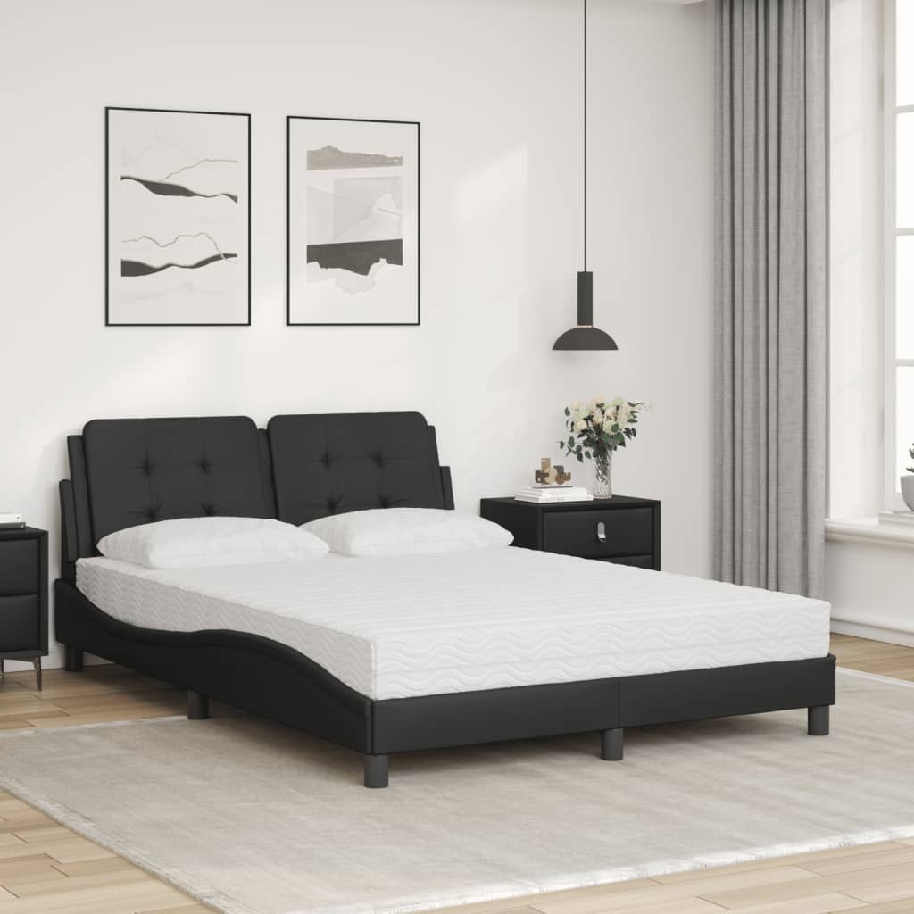 vidaXL Lit avec matelas Zadar noir 140x190 cm similicuir