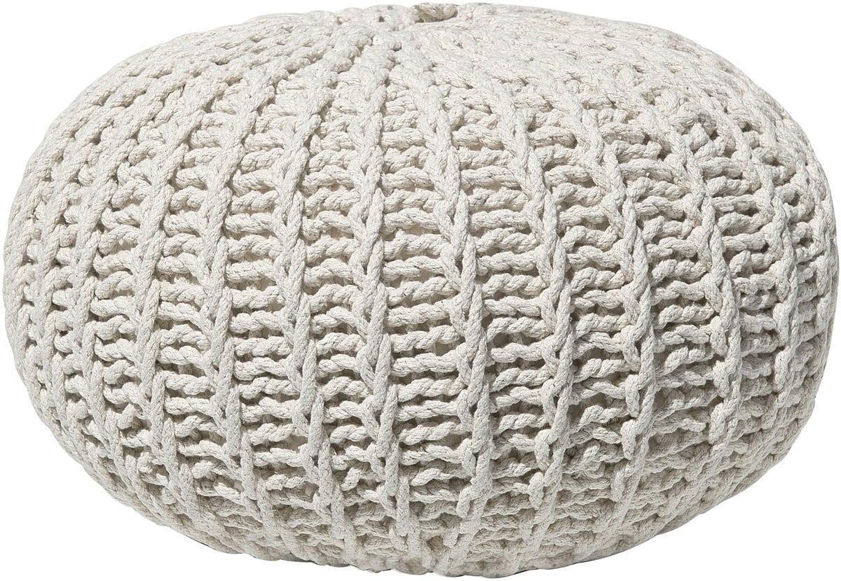 Beliani Soft Body Poef - Beige - Gebreid Textiel