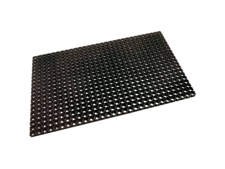 Tapis d'extérieur caillebotis en caoutchouc 100 x 150 cm - Noir