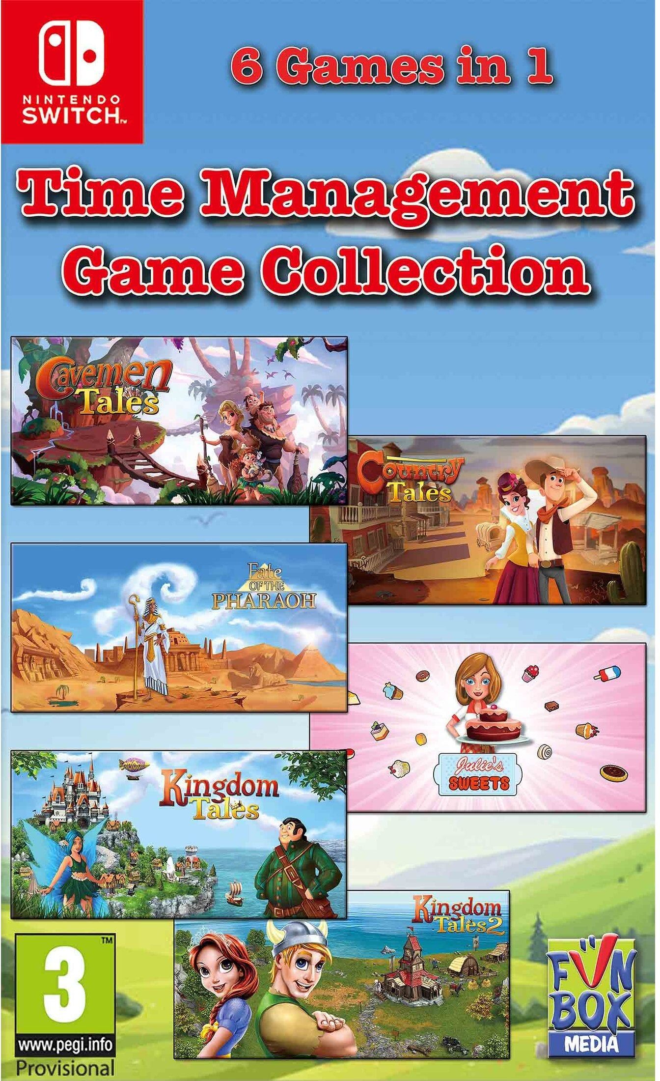 Funbox Media Ltd Time Management Game Collection for Nintendo Switch (Game Cartridge) - Six Time Management Adventures, Ages 3+, Single Player, PEGI 3 Classification,