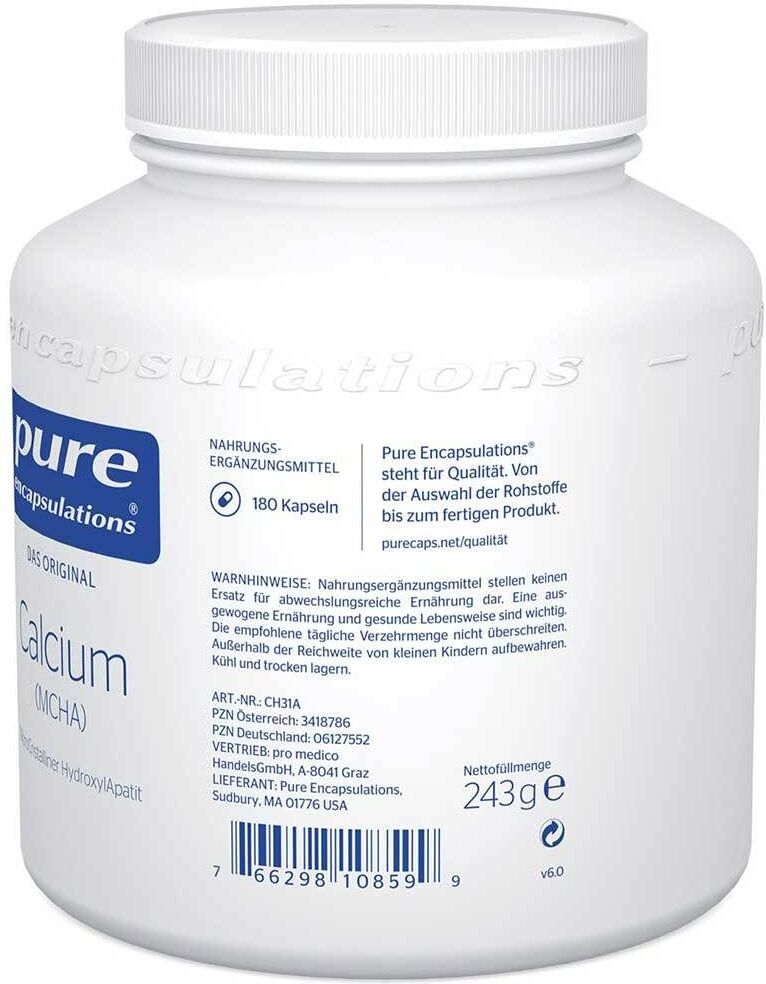 Pure encapsulations® Calcium (Mcha) Kapseln 180 St 180 St Kapseln