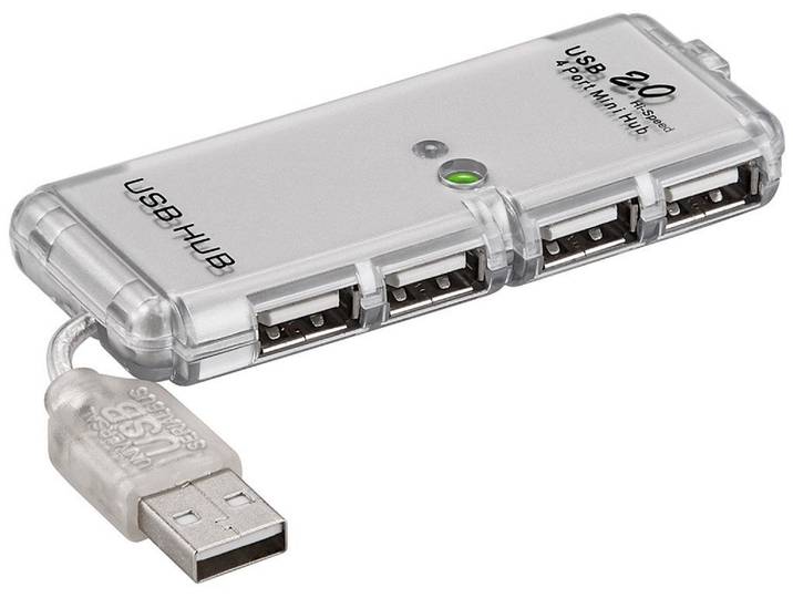 Goobay 68879 - USB hub - 4x USB 2.0 - Grijs