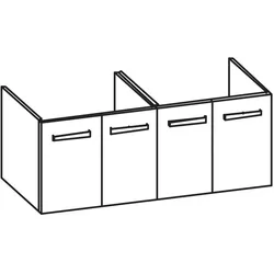 Artiqua 413 Waschtischunterschrank für Renova Plan 122130 Castello Eiche quer NB, 413-WU4T-K12-7134- 413-WU4T-K12-7134-426