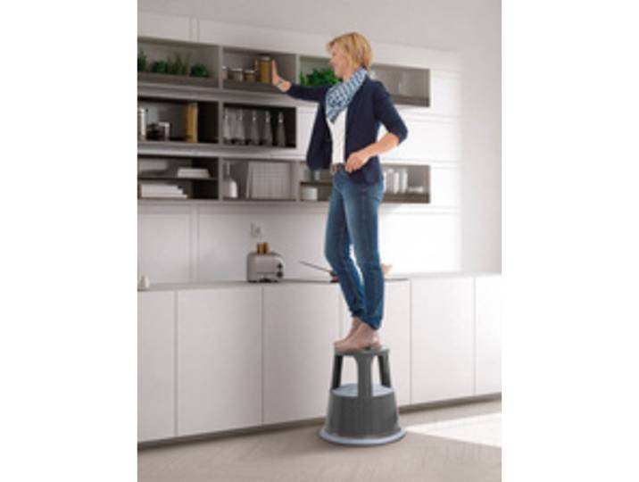 Tabouret marchepied, en métal, RAL 3000, rouge