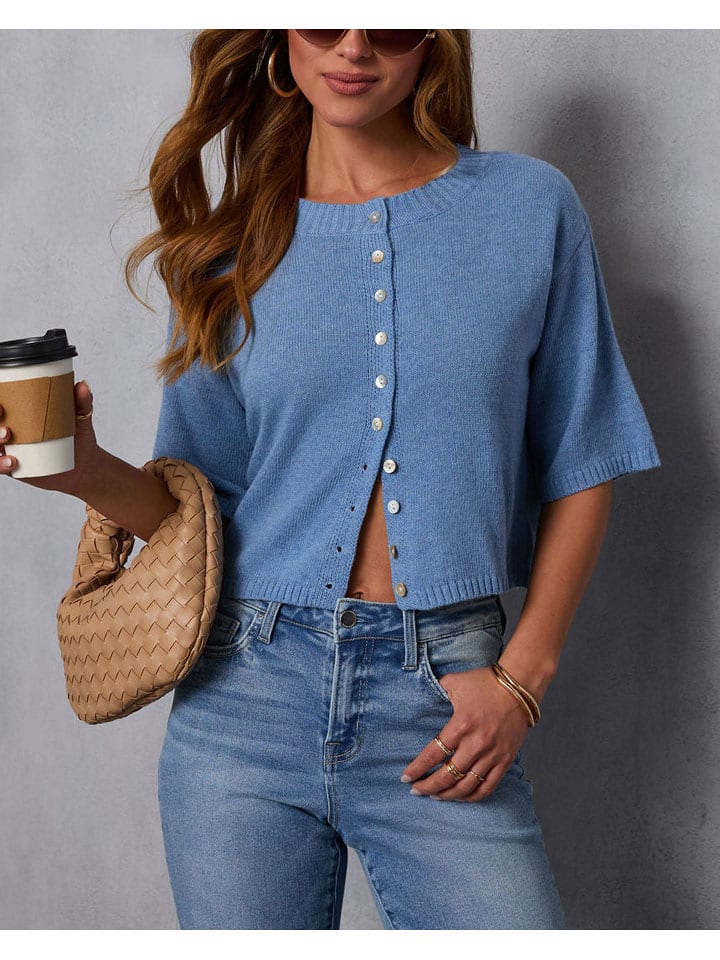Milan Kiss Cardigan in Hellblau - L