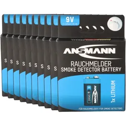 10x ANSMANN Extreme Lithium 1604LC 9V Block Batterie - passend für Rauchmelder & Sicherheitstechnik