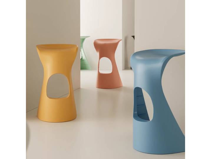 Tabouret de bar scandinave moderne et simple avec dossier, chaise haute d'extérieur empilable, tabourets hauts