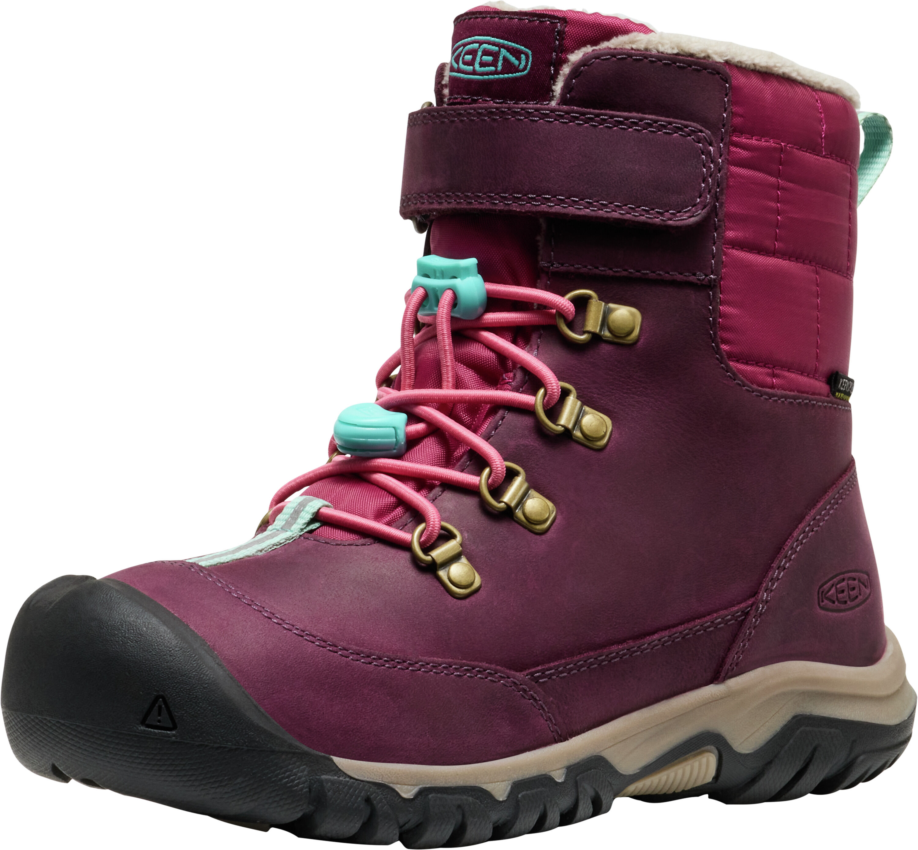 Winterstiefel KEEN "KANIBOU WP", Mädchen, Gr. 35, rosa (fig, pink lemonade), Leder, Textil, Schuhe Winterstiefel, Winterschuhe, Winterboots, Snowboots, wasserdicht fig, pink lemonade 35